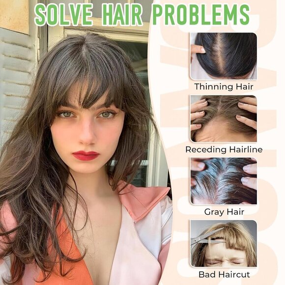 Synthetic Hair Bangs Clip In Full Coverage Wispy Daily Wear Hair Topper main image 6